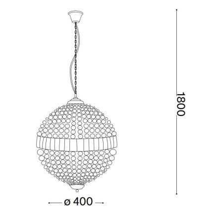 Ideal Lux - LED-Kristall-Hängeleuchte an Kette LUXOR 6xG9/3W/230V d 40 cm klar