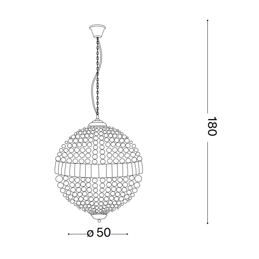 Ideal Lux - LED-Kristall-Hängeleuchte an Kette LUXOR 8xG9/3W/230V d 50 cm klar