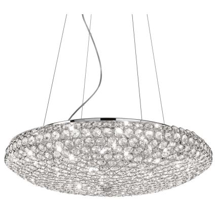 Ideal Lux - LED-Kristall-Kronleuchter an Aufhängung KING 12xG9/3W/230V d 65 cm glänzendes Chrom