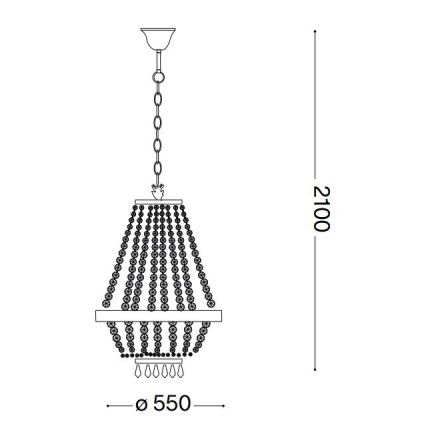 Ideal Lux - LED-Kristallkronleuchter an Kette CAESAR 12xG9/3W/230V d 55 cm glänzendes Chrom