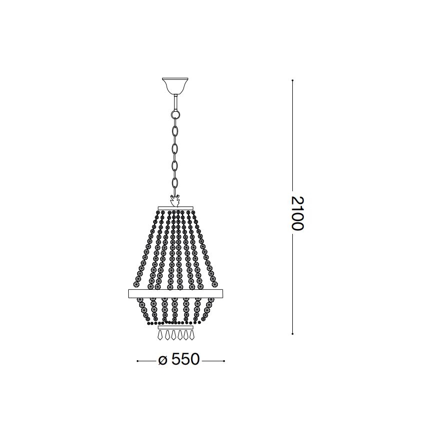 Ideal Lux - LED-Kristallkronleuchter an Kette CAESAR 12xG9/3W/230V d 55 cm glänzendes Chrom