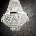 Ideal Lux - LED-Kristallkronleuchter an Kette CAESAR 12xG9/3W/230V Ø 55 cm glänzender Chrom