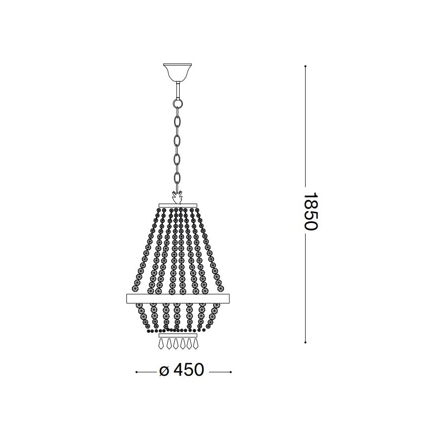 Ideal Lux - LED-Kristallkronleuchter an Kette CAESAR 9xG9/3W/230V d 45 cm glänzendes Chrom