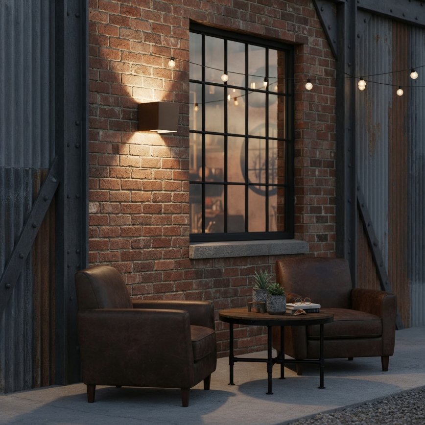 Ideal Lux - LED-Outdoor-Wandleuchte ATOM LED/12W/230V CRI 90 IP54 braun