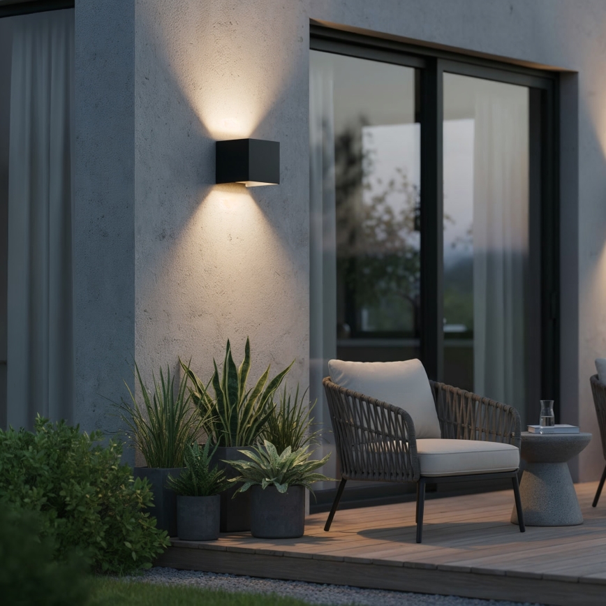 Ideal Lux - LED-Outdoor-Wandleuchte ATOM LED/12W/230V CRI 90 IP54 schwarz