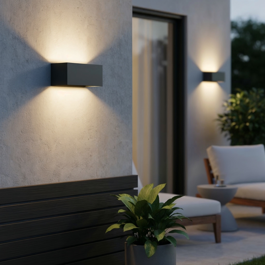 Ideal Lux - LED-Outdoor-Wandleuchte ATOM LED/25W/230V CRI 90 IP54 anthrazit