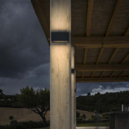 Ideal Lux - LED-Outdoor-Wandleuchte ATOM LED/25W/230V CRI 90 IP54 anthrazit