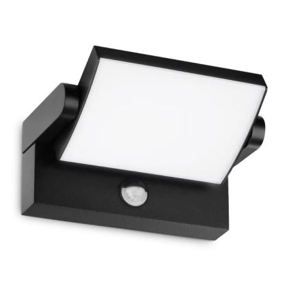 Ideal Lux - LED-Outdoor-Wandleuchte mit Sensor SWIPE LED/21W/230V CRI 90 IP54 schwarz
