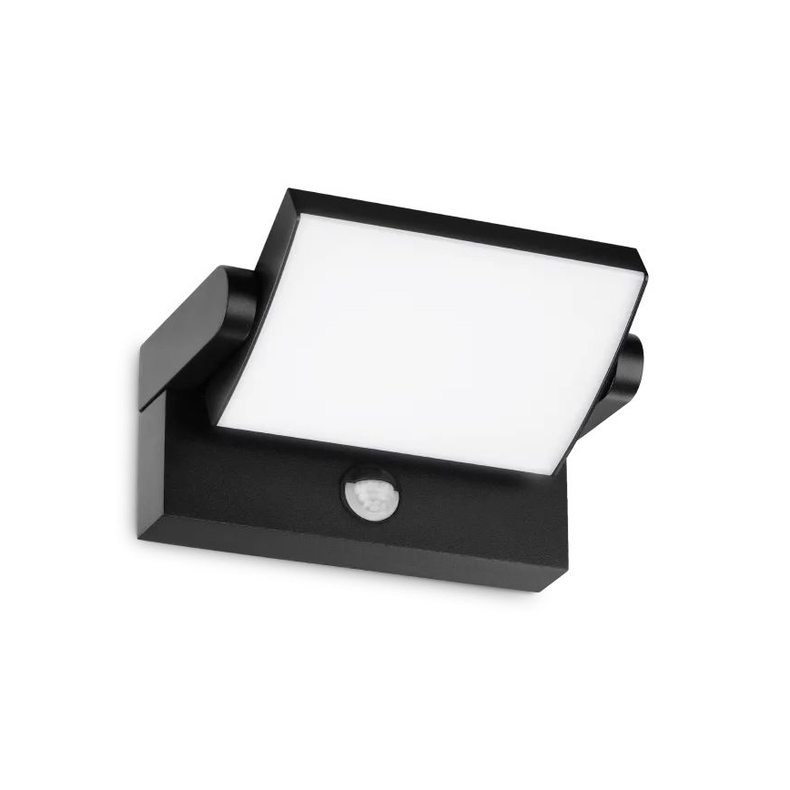 Ideal Lux - LED-Outdoor-Wandleuchte mit Sensor SWIPE LED/21W/230V CRI 90 IP54 schwarz