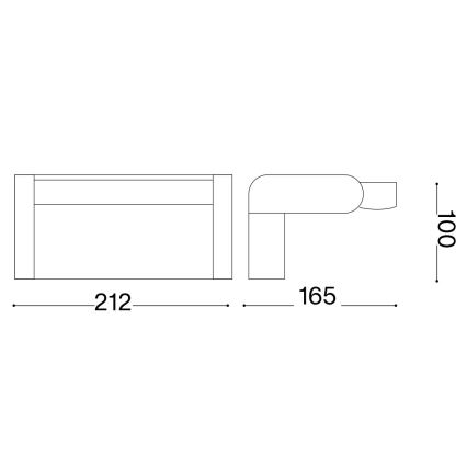 Ideal Lux - LED-Outdoor-Wandleuchte mit Sensor SWIPE LED/21W/230V CRI 90 IP54 schwarz