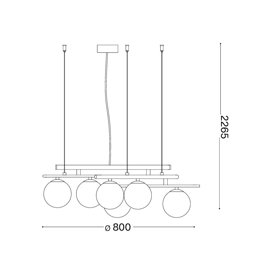 Ideal Lux - LED-Pendelleuchte an Drahtseil ATLAS 6xG9/3W/230V goldfarben