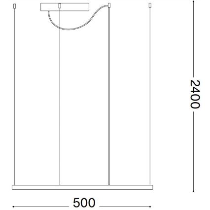 Ideal Lux - LED-Hängeleuchte an Kabel ORACLE SLIM LED/33W/230V 3000K CRI 90 50x50 cm schwarz