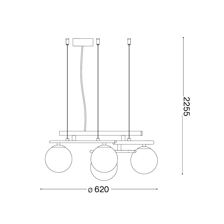 Ideal Lux - LED-Pendelleuchte an Kabel ATLAS 4xG9/3W/230V goldfarben