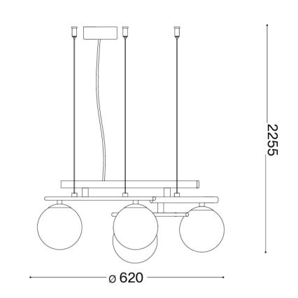 Ideal Lux - LED-Pendelleuchte an Kabel ATLAS 4xG9/3W/230V schwarz
