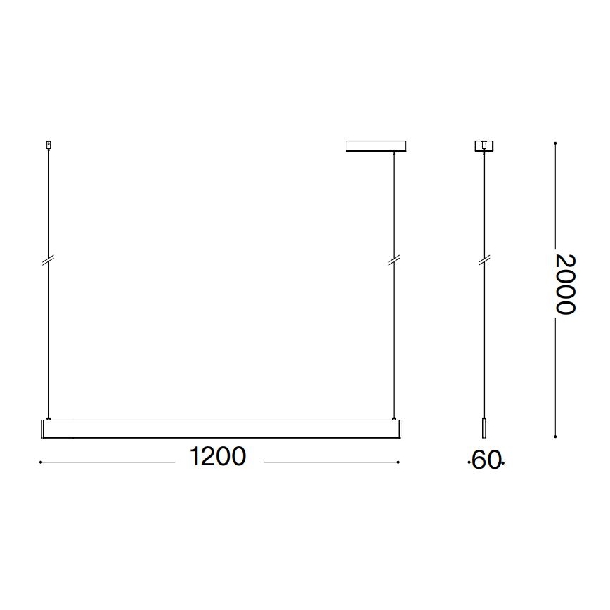 Ideal Lux - LED-Pendelleuchte an Kabel DESK LED/36W/230V 120 cm CRI 90 weiß