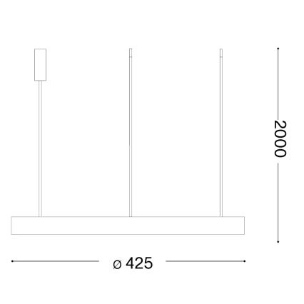 Ideal Lux - LED-Pendelleuchte mit Kabelaufhängung GEMINI LED/36W/230V 4000K Ø 42,5 cm CRI 90 schwarz