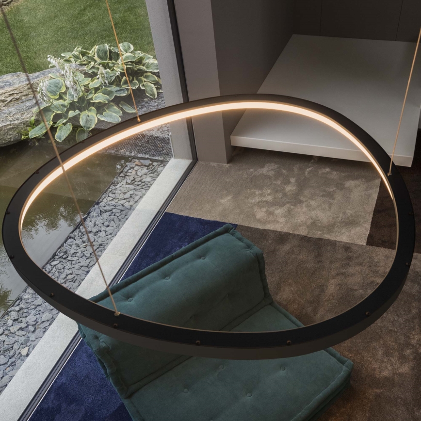 Ideal Lux - LED-Pendelleuchte an Kabel GEMINI LED/78W/230V 2700K Ø 105 cm CRI 90 schwarz