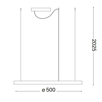 Ideal Lux - LED-Pendelleuchte an Kabel ORACLE SLIM LED/29W/230V 4000K CRI 90 Ø 50 cm weiß