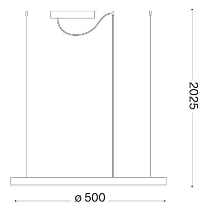 Ideal Lux - LED-Pendelleuchte an Kabel ORACLE SLIM LED/29W/230V 3000K CRI 90, Ø 50 cm, goldfarben