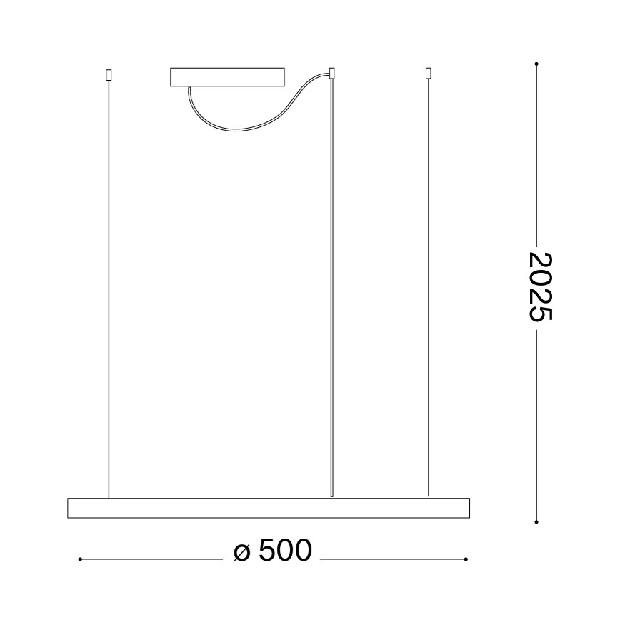 Ideal Lux - LED-Pendelleuchte an Kabel ORACLE SLIM LED/29W/230V 3000K CRI 90, Ø 50 cm, goldfarben