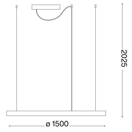 Ideal Lux - LED-Pendelleuchte an Stahlseil ORACLE SLIM LED/83W/230V 2700K CRI 90 Ø 150 cm weiß