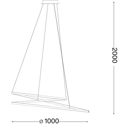 Ideal Lux - LED-Pendelleuchte an Kabel OZ LED/75W/230V Ø 100 cm CRI 90 Gold