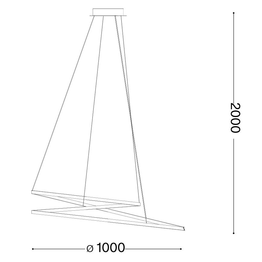 Ideal Lux - LED-Pendelleuchte an Kabel OZ LED/75W/230V Ø 100 cm CRI 90 Gold