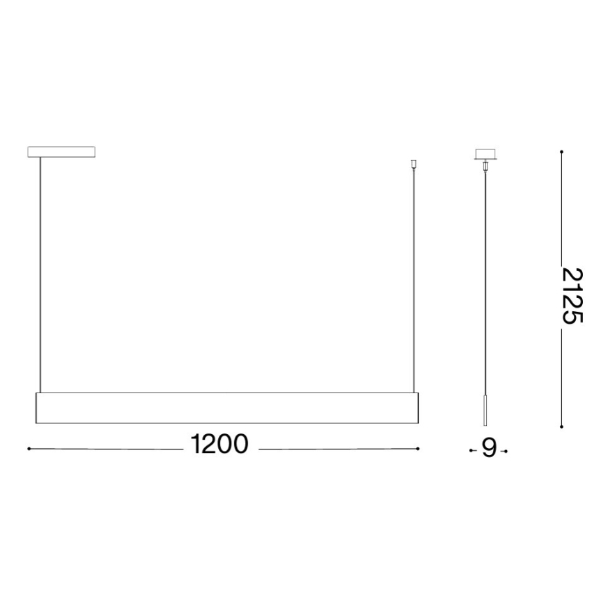 Ideal Lux - LED-Pendelleuchte an Kabel STEEL LED/24W/230V 3000K CRI 90 120 cm schwarz