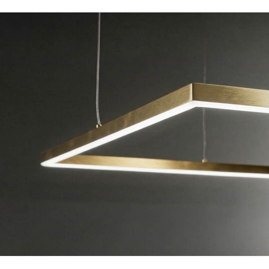Ideal Lux - LED-Pendelleuchte mit Seilabhängung ORACLE SLIM LED/33W/230V 3000K CRI 90 50x50 cm goldfarben