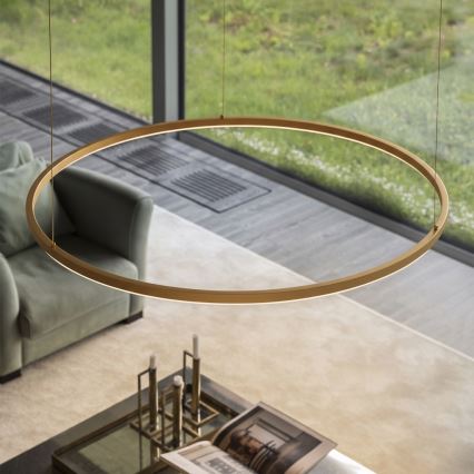 Ideal Lux - LED-Hängeleuchte an Seil ORACLE SLIM LED/37W/230V 3000K CRI 90 Ø 70 cm, goldfarben