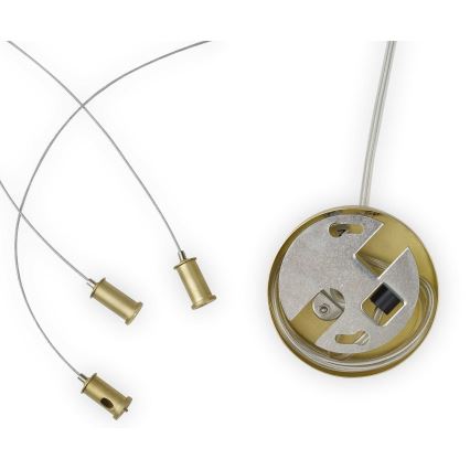 Ideal Lux - LED-Pendelleuchte an Kabel PERLAGE 11xG9/3W/230V Ø 73 cm gold/rauchbeige