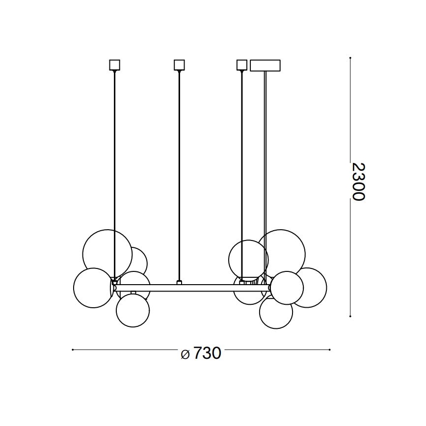 Ideal Lux - LED-Pendelleuchte an Kabel PERLAGE 11xG9/3W/230V Ø 73 cm gold/rauchbeige