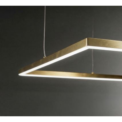 Ideal Lux - LED-Pendelleuchte an Seil ORACLE SLIM LED/44W/230V 3000K CRI 90 70x70 cm goldfarben