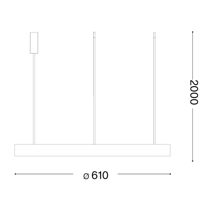 Ideal Lux - LED-Pendelleuchte an Stahlseil GEMINI LED/47W/230V 2700K Durchmesser 61 cm CRI 90 Messing