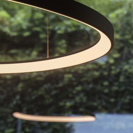 Ideal Lux - LED-Pendelleuchte an Stahlseil GEMINI LED/47W/230V 2700K Ø 61 cm CRI 90 schwarz