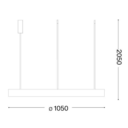 Ideal Lux - LED-Pendelleuchte an Stahlseil GEMINI LED/78W/230V 2700K Ø 105 cm CRI 90 Messing