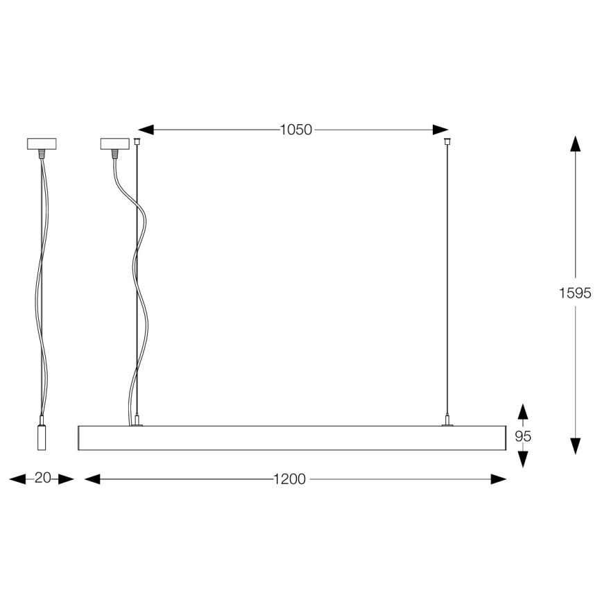Ideal Lux - LED-Pendelleuchte an Stahlseil LINUS LED/32W/230V 3000K CRI 90 120 cm weiß