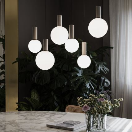 Ideal Lux - LED-Pendelleuchte an Stahlseil ODEON LED/39W/230V CRI 90 beige/weiß
