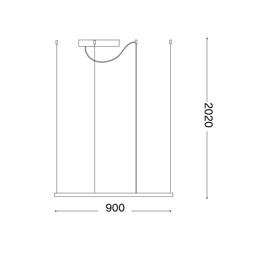 Ideal Lux - LED Pendelleuchte mit Seilaufhängung ORACLE SLIM LED/53W/230V 3000K CRI 90 90x90 cm schwarz
