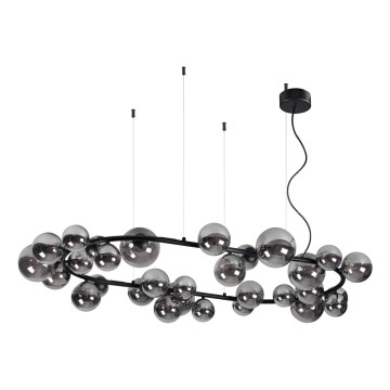 Ideal Lux - LED-Pendelleuchte an Stahlseil PERLAGE 30xG9/3W/230V 143 cm schwarz/rauchschwarz