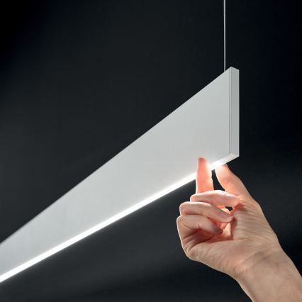 Ideal Lux - LED-Pendelleuchte an Stahlseil STEEL LED/24W/230V 3000K CRI 90 120 cm weiß