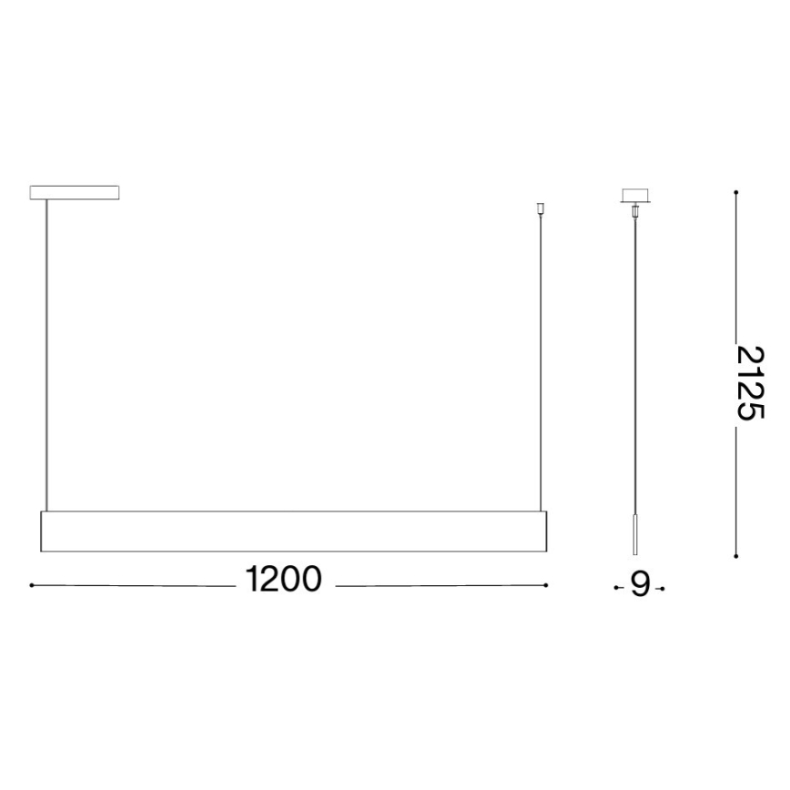 Ideal Lux - LED-Pendelleuchte an Stahlseil STEEL LED/24W/230V 3000K CRI 90 120 cm weiß