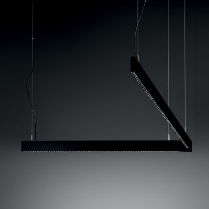 Ideal Lux - LED-Pendelleuchte an Stahlseil STEEL LED/29W/230V 4000K CRI 90 120 cm schwarz