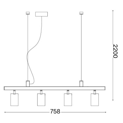 Ideal Lux - LED-Pendelleuchte DYNAMITE mit Seilabhängung 4xGU10/7W/230V CRI 90 weiß
