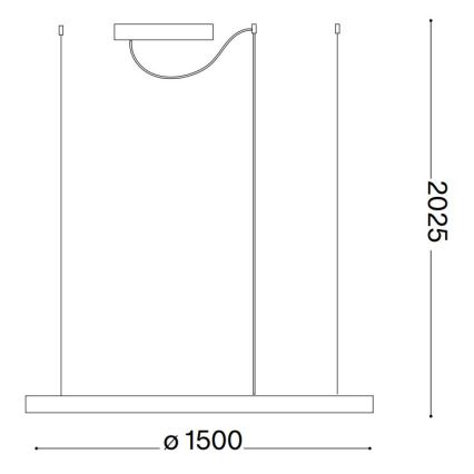 Ideal Lux - LED-Hängeleuchte an Kabel ORACLE SLIM LED/29W/230V 2700K CRI 90 Ø 50 cm weiß