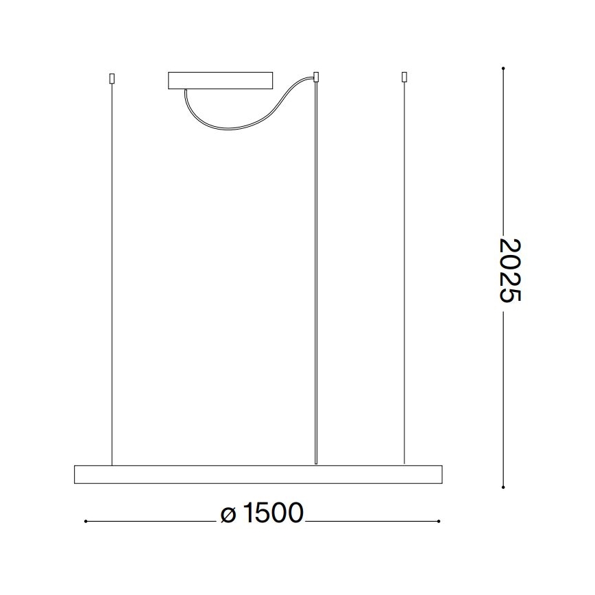 Ideal Lux - LED-Hängeleuchte an Kabel ORACLE SLIM LED/29W/230V 2700K CRI 90 Ø 50 cm weiß