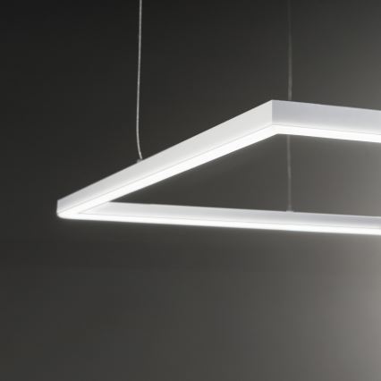 Ideal Lux - LED-Pendelleuchte mit Stahlseil ORACLE SLIM LED/53W/230V 3000 K CRI 90 90x90 cm weiß
