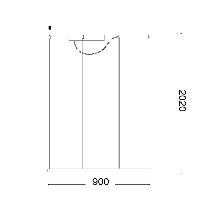 Ideal Lux - LED-Pendelleuchte mit Stahlseil ORACLE SLIM LED/53W/230V 3000 K CRI 90 90x90 cm weiß