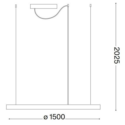 Ideal Lux - LED-dimmbare Pendelleuchte an Kabeln ORACLE SLIM LED/77W/230V 3000K CRI 90 Ø 150 cm weiß