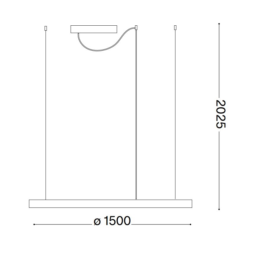 Ideal Lux - LED-Seilpendelleuchte ORACLE SLIM LED/83W/230V 4000K CRI 90 Ø 150 cm weiß